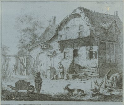 Figures at a Farmstead by Jabes Heenck