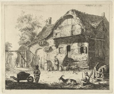 Figures by a Farmstead by Jabes Heenck