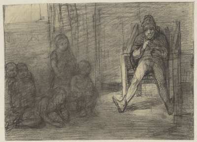 Man Telling Stories to Children by Jac van Looij