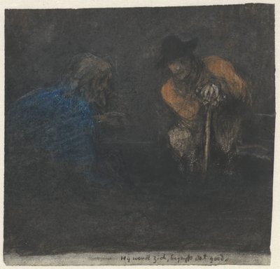 Two Men Talking in the Dark by Jac van Looij