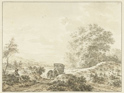 Hilly Landscape with Carriage by Jacob  Cats