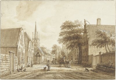 The Achterweg in Voorschoten by Jacob Elias La Fargue