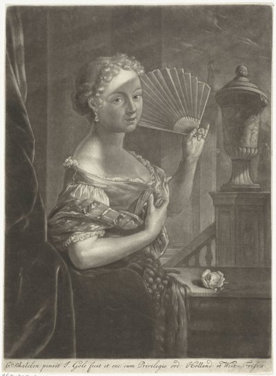 Young Woman with Fan by Jacob Gole