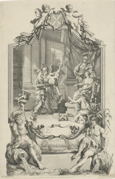 Allegory on the Silk Industry in Amsterdam by Jacob Houbraken