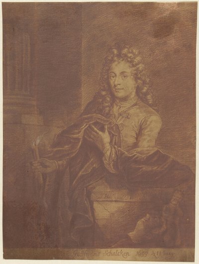 Portrait of Godfried Schalcken by Jacob Houbraken
