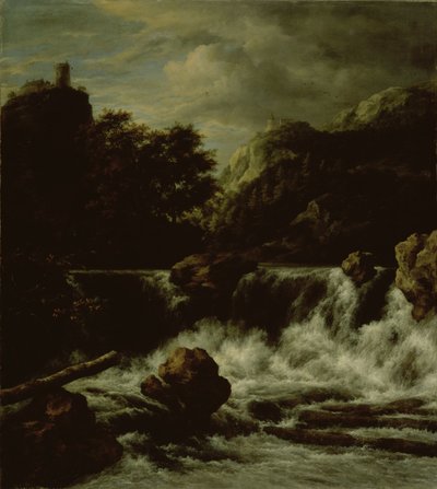 Mountainous Landscape with Waterfall by Jacob van Ruisdael