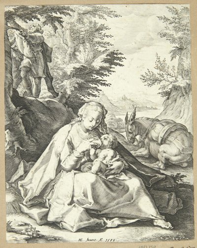 Rest on the Flight into Egypt by Jacob Matham