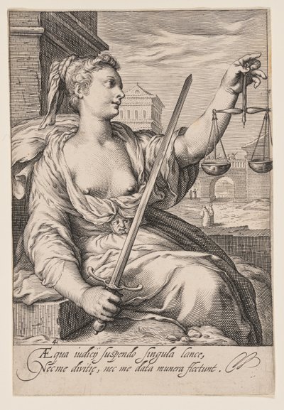 Justice, from The Seven Virtues by Jacob Matham