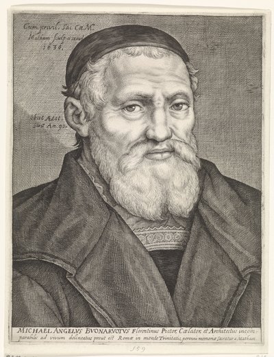 Portrait of Michelangelo by Jacob Matham