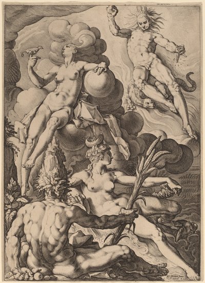 The Four Elements by Jacob Matham after Hendrik Goltzius