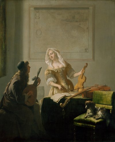 The Music Lesson by Jacob Lucasz Ochtervelt