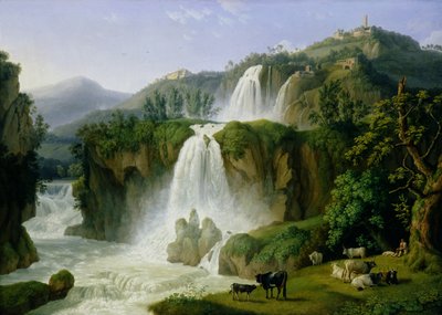 The Waterfall at Tivoli by Jacob Philippe Hackert