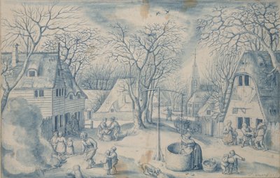 A Village Scene: Winter by Jacob Savery I
