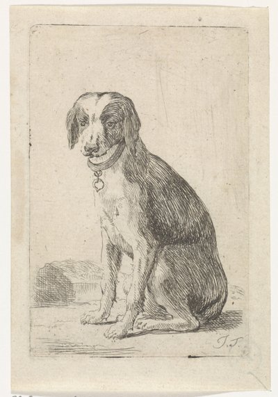 Sitting Dog with Collar (series title: Dogs) by Jacob Toorenvliet