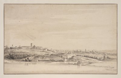 View near Rome with the Tiber by Jacob de Heusch