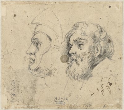 Study Sheet with Two Heads by Jacob de Wit