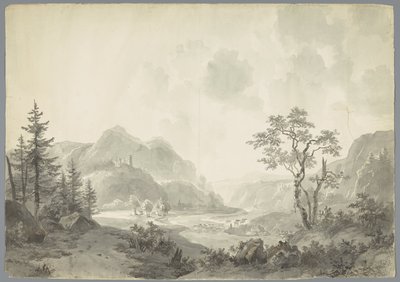 Mountain Landscape with a River by Jacob van Strij