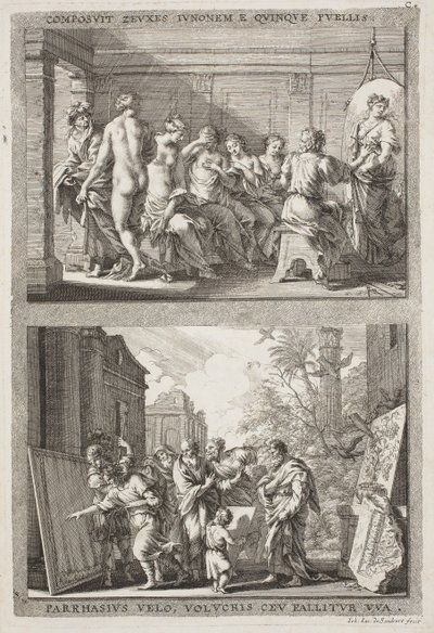 Zeuxis and Parrhassius by Jacob von Sandrart