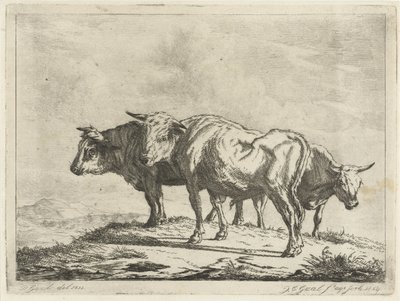 Three Oxen by Jacobus Cornelis Gaal