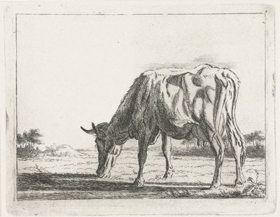 Grazing Cow by Jacobus Cornelis Gaal