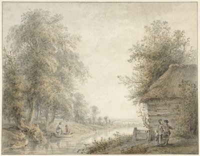 Farm Shed by a Canal at the Edge of a Forest by Jacobus Versteegen