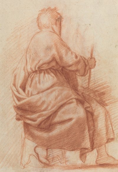 Seated Draped Man (verso) by Jacopo Chimenti