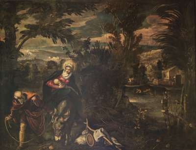 The flight into Egypt, 1582-1585 by Jacopo Tintoretto