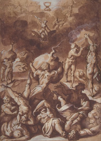 Jupiter Fighting the Giants, 1540-96 by Jacopo Zucchi