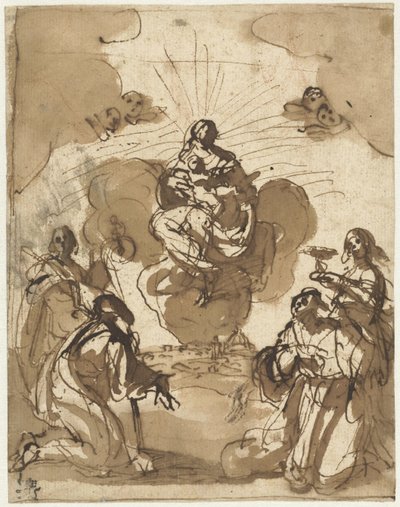 Four Saints Adoring Mary by Jacopo da Empoli