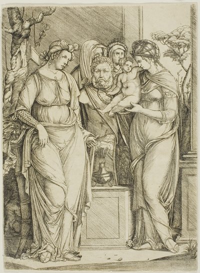Sacrifice to Priapus, the larger plate by Jacopo de