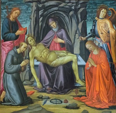The deposition and saints by Jacopo del Sellaio