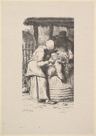 Sheepshearing by Jacques Adrien Lavieille