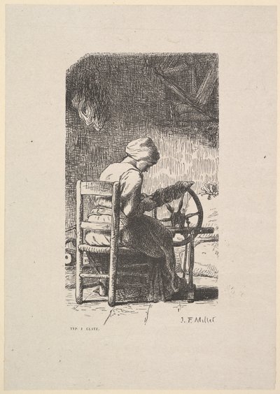The Spinner by Jacques Adrien Lavieille