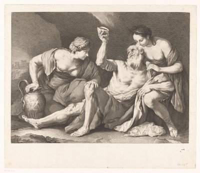 Lot Drunk by His Daughters by Jacques Beauvarlet