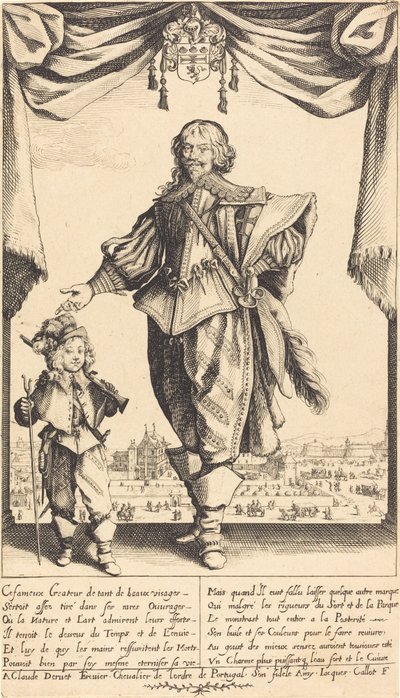 Claude Deruet and His Son, Jean by Jacques Callot