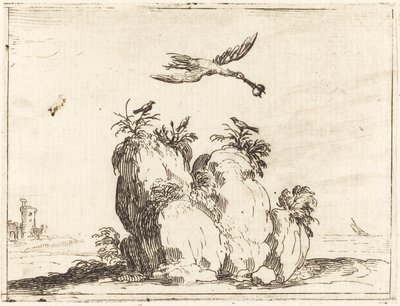 Crane Flying by Jacques Callot