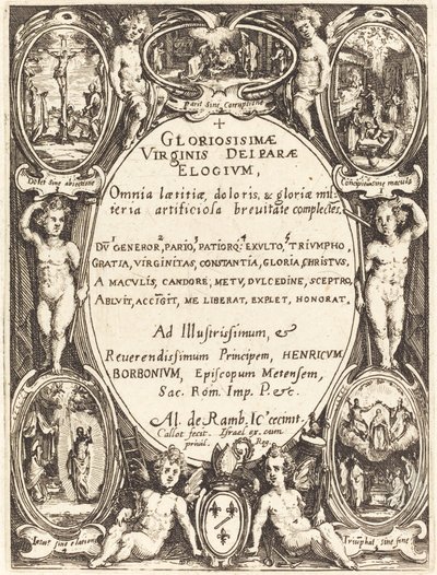 Frontispiece for "Gloriosissimae" by Jacques Callot