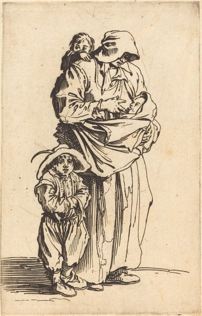 Mother and Three Children by Jacques Callot