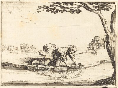 Narcissus Looking in the Water by Jacques Callot