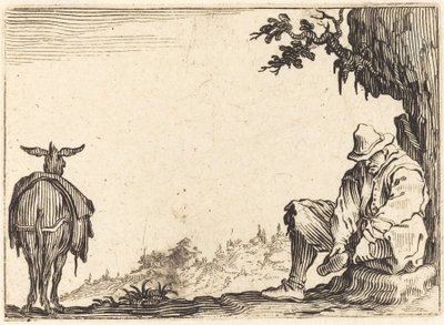 Peasant Removing His Shoe by Jacques Callot