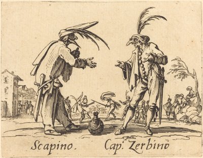 Scapino and Cap. Zerbino by Jacques Callot