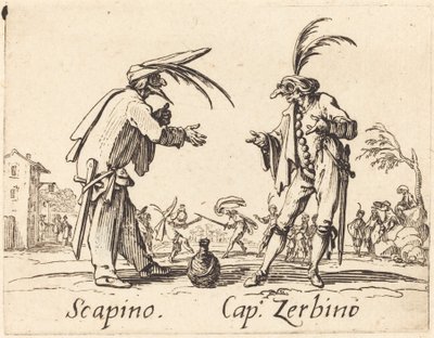 Scapino and Cap. Zerbino by Jacques Callot