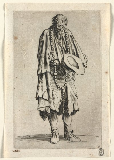 The Beggars: Beggar with Rosary by Jacques Callot