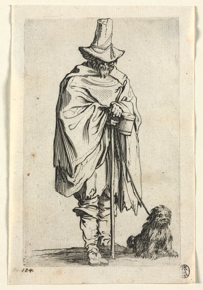 The Beggars: Blind Man with His Dog by Jacques Callot