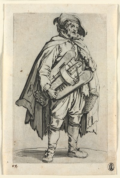 The Beggars: The Hurdy-Gurdy Player, c. 1623 by Jacques Callot