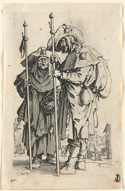 The Beggars: The Two Pilgrims, c. 1623 by Jacques Callot