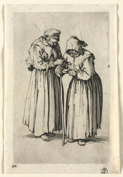 The Beggars: Two Beggar Women by Jacques Callot