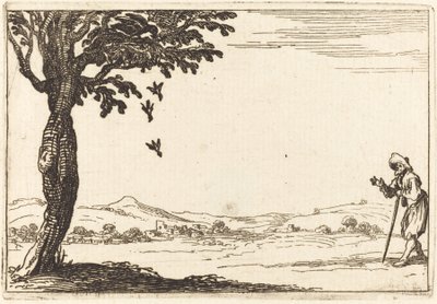 The Crow and Her Young by Jacques Callot