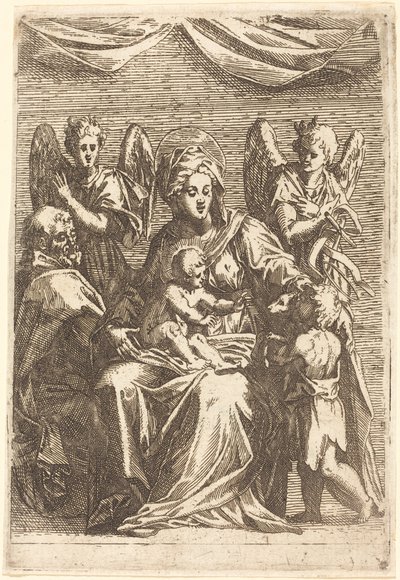 The Holy Family with Two Angels by Jacques Callot