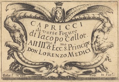 Title Page for "The Capricci" by Jacques Callot